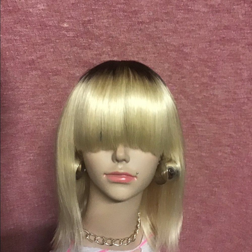 Two-tone Straight Short Bob Remy 150% Density Wig for Women 14-Inch